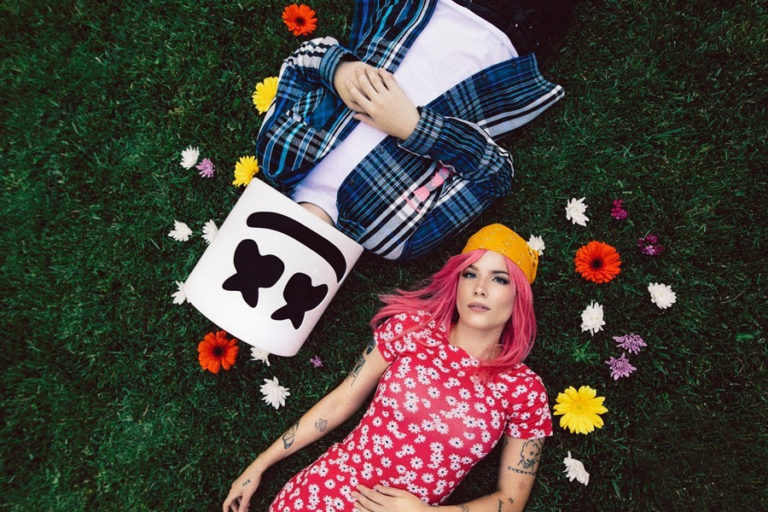 Marshmello and Halsey premiere "Be Kind"
