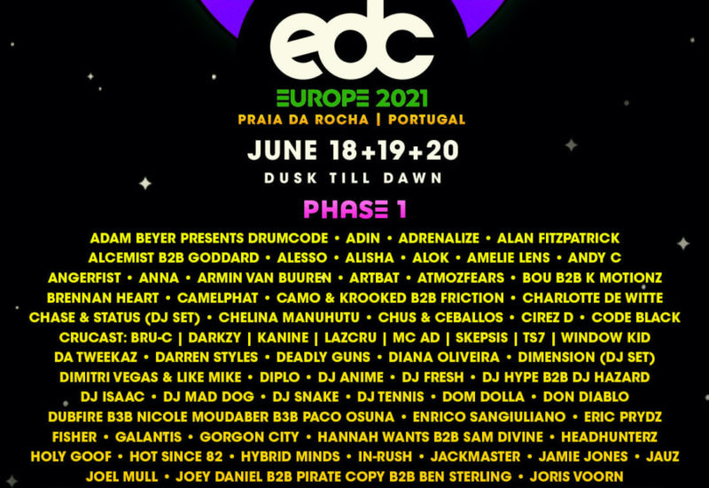 EDC Portugal 2021 announces its phase-one lineup