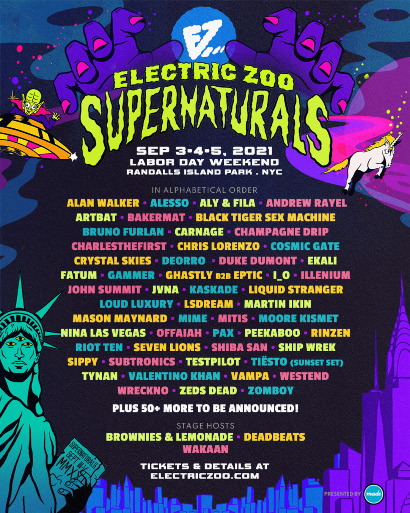 Electric Zoo Supernaturals 2021 phase-one lineup