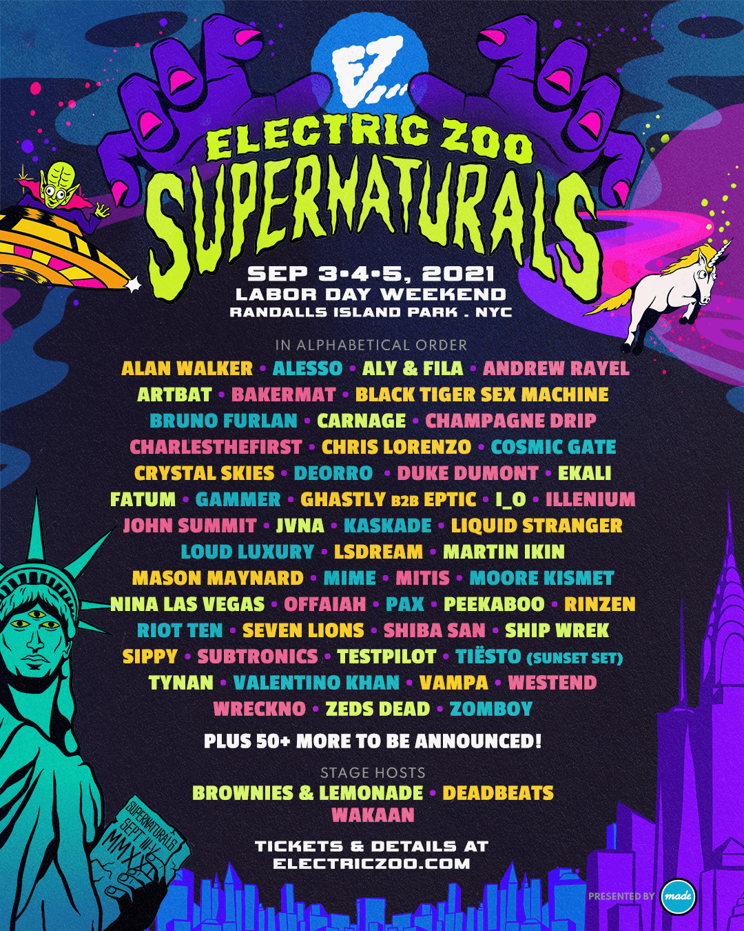 Electric Zoo Supernaturals 2021 reveals its phase-one lineup