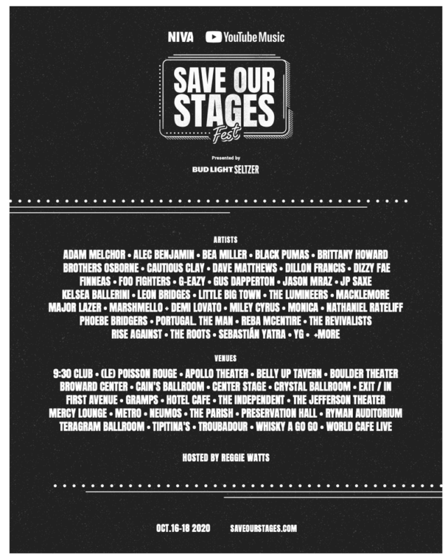 Save Our Stages announce SOSFEST with massive lineup