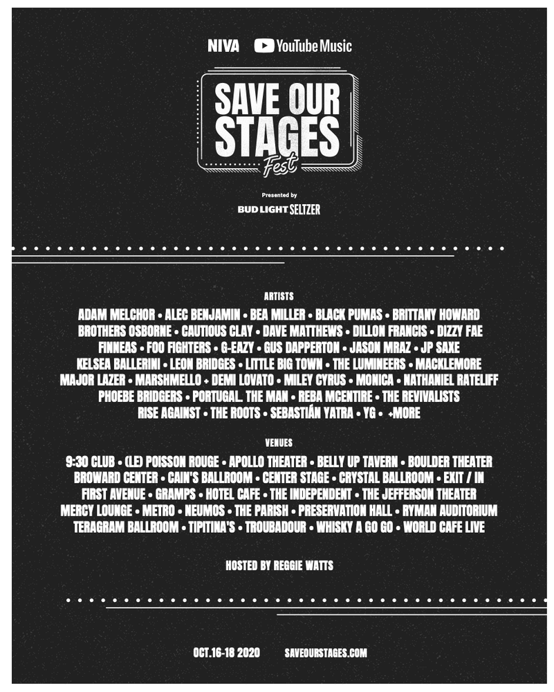Save Our Stages - SOSFEST lineup