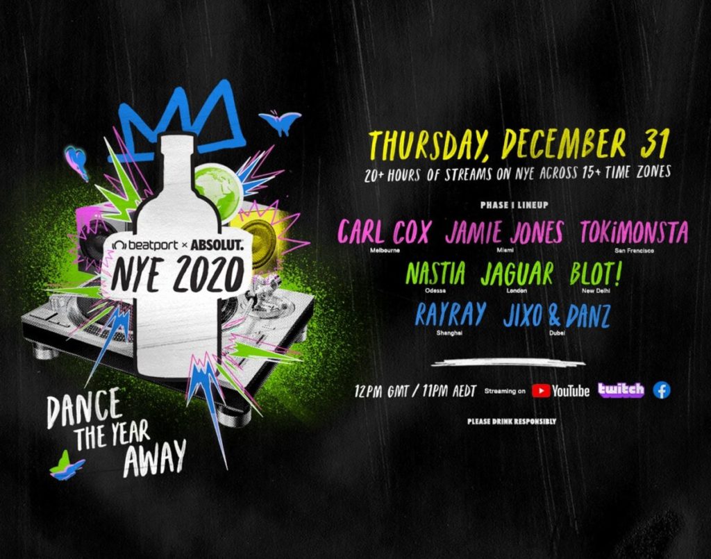 Beatport & Absolut New Year's Eve phase-one lineup