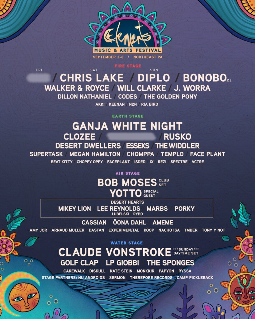 Elements Music & Arts Festival 2021 lineup