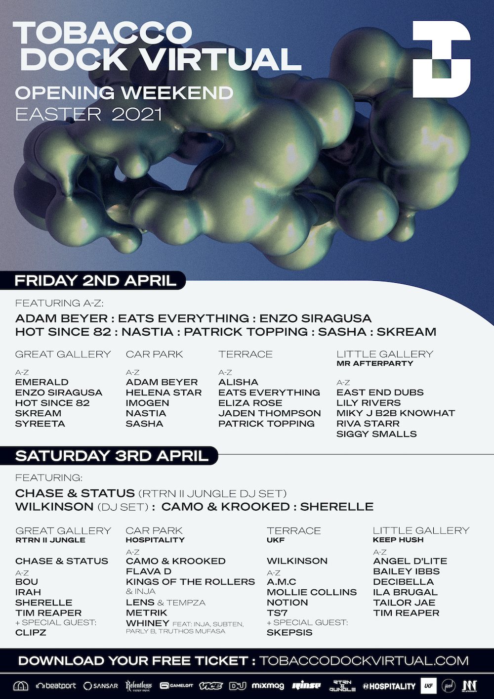 Tobacco Dock Virtual Opening Weekend Lineup