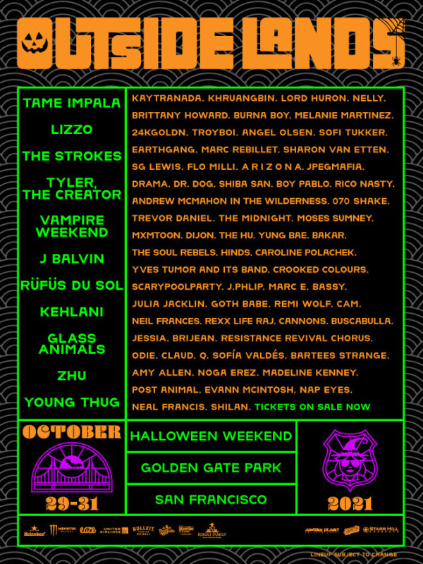 outside lands 2021 lineup