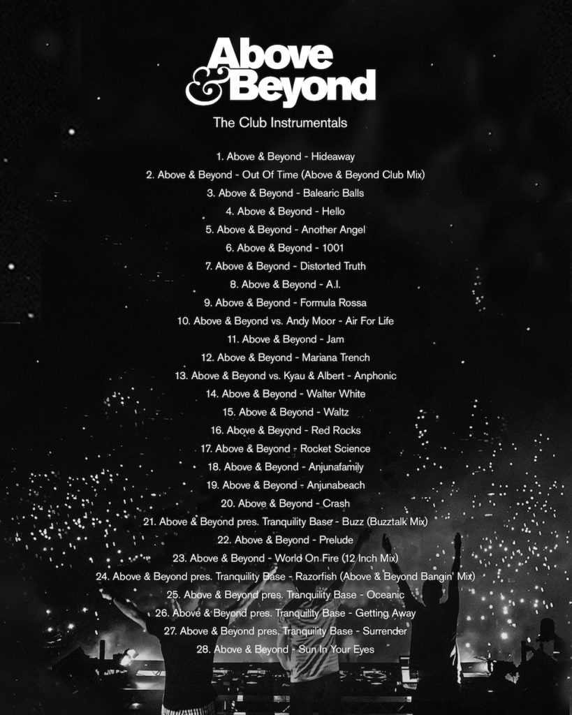 Above & Beyond - The Club Instrumentals Tracklist