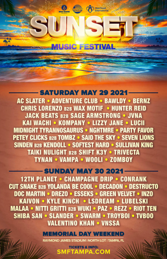 Sunset Music Festival 2021 - Daily Lineups