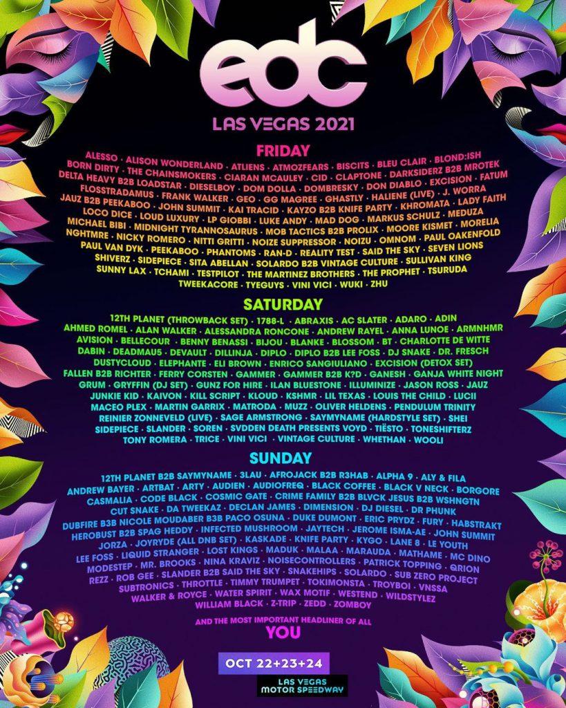 EDC Las Vegas 2021 drops explosive lineup EDMunplugged