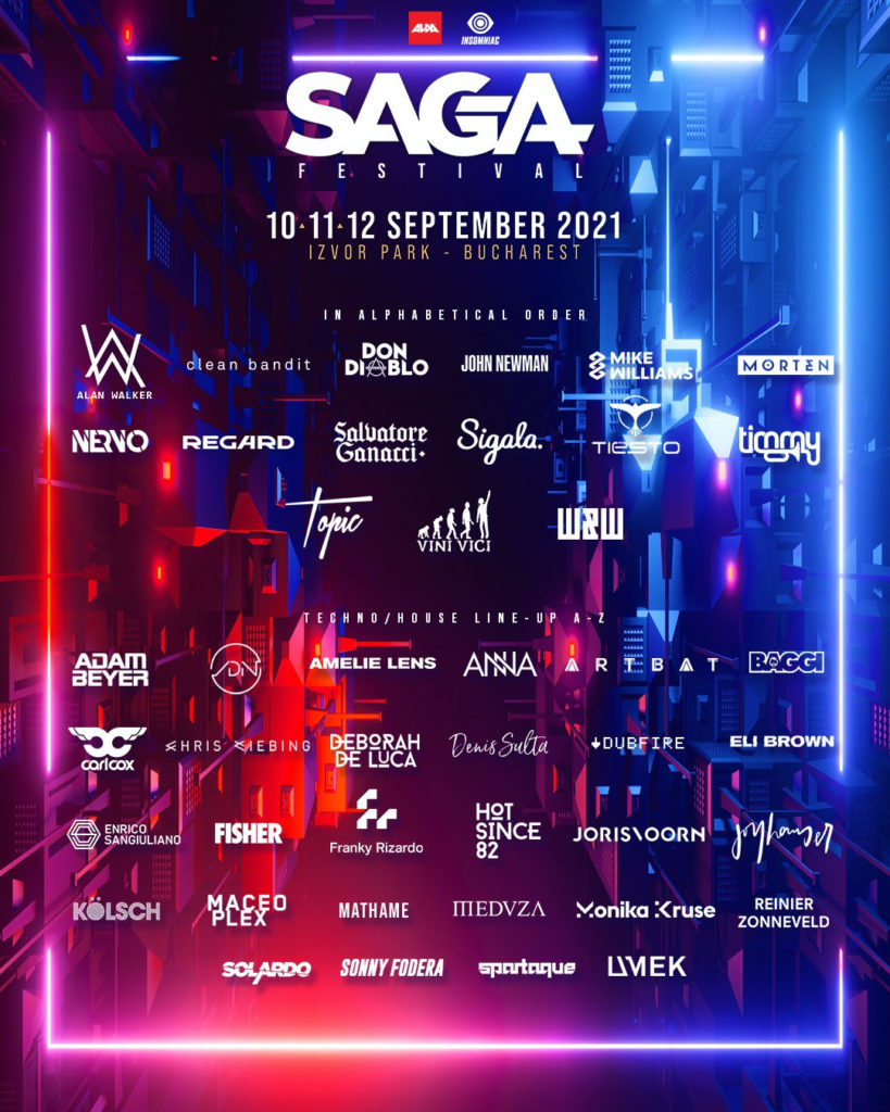 SAGA Festival Bucharest 2021 - Lineup
