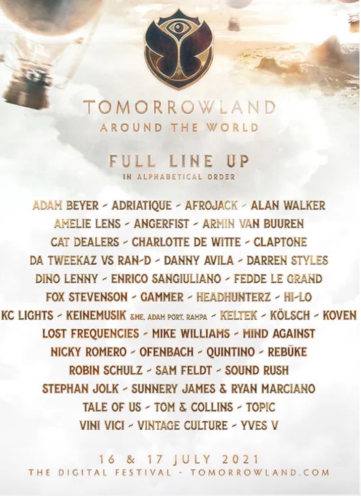 Tomorrowland Around The World 2021 Lineup