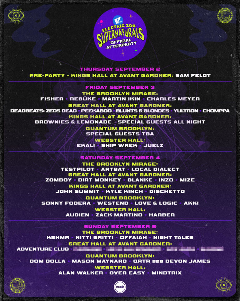 Electric Zoo Supernaturals - Brooklyn Parties