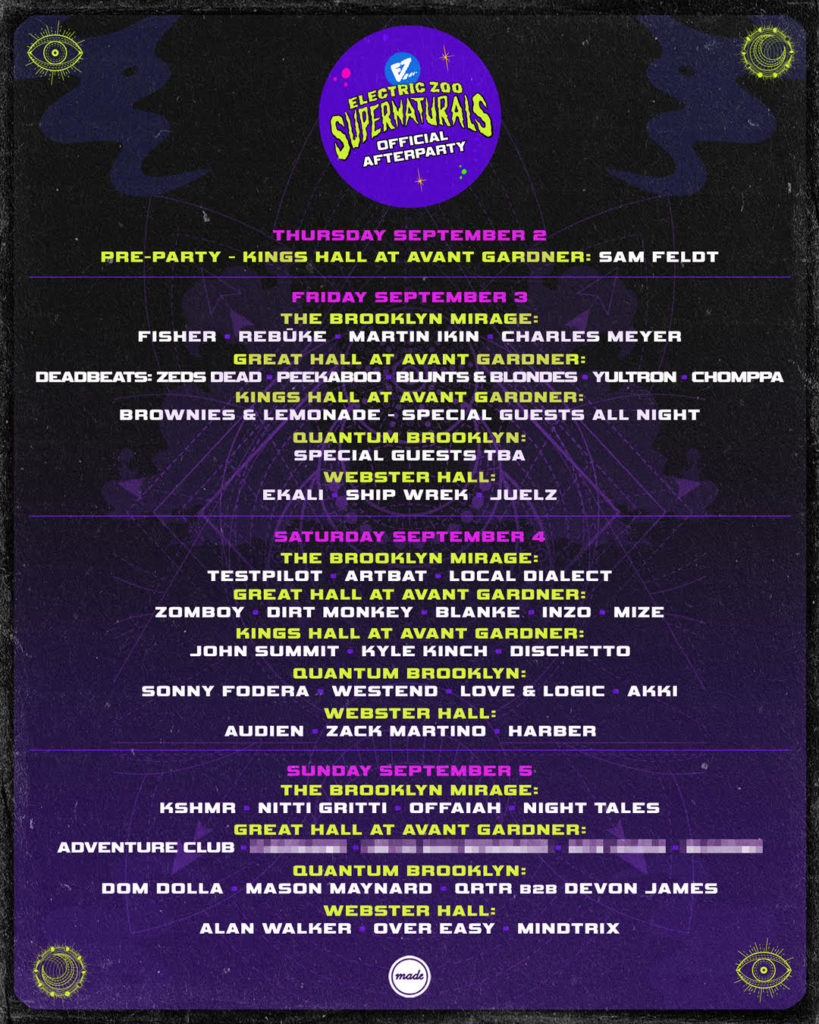 Electric Zoo Supernaturals - Brooklyn Parties