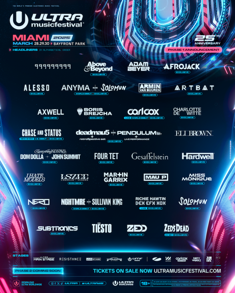 Ultra Music Festival 2025 - Phase 1